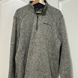 Eddie Bauer Men's Heathered Gray Zip-Up Sweater